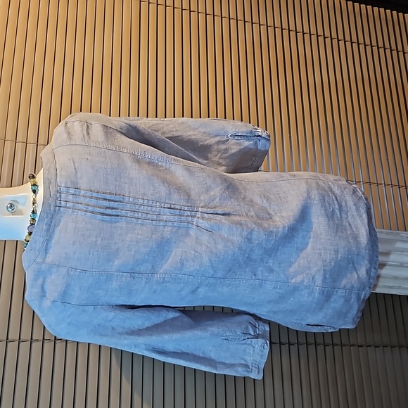 NWOT Size 10, 100% linen summer blouse / tunic, great with jeans, beach cover-up - Picture 8 of 16